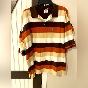 Vintage men’s Lacoste striped polo shirt Size 10  (4xl)